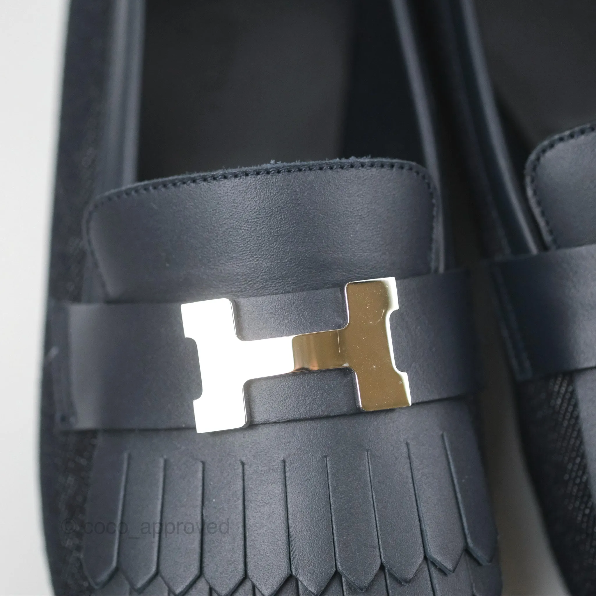 Hermès Royal Loafers Bleu Brut / Marine Denim Calfskin 37