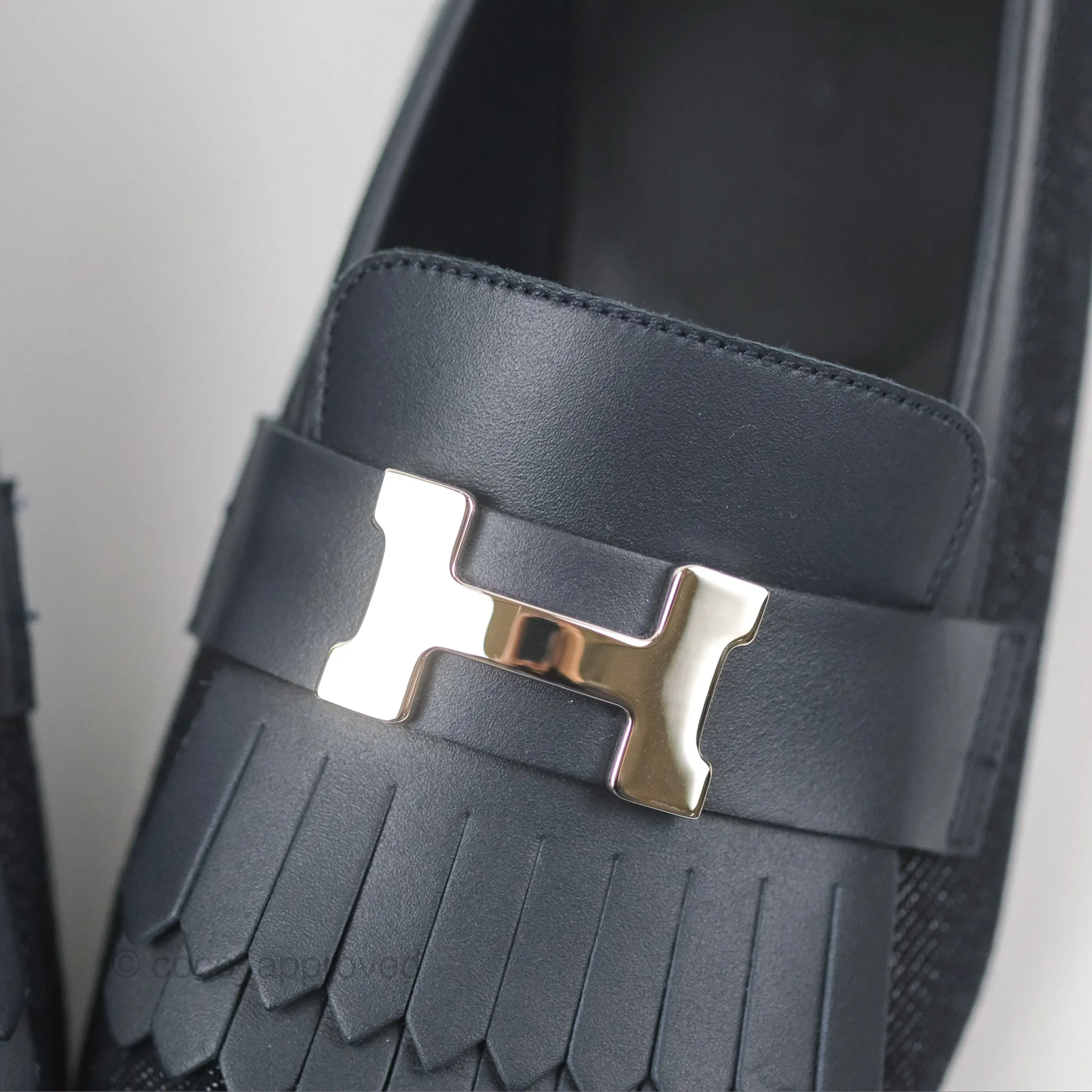 Hermès Royal Loafers Bleu Brut / Marine Denim Calfskin 37