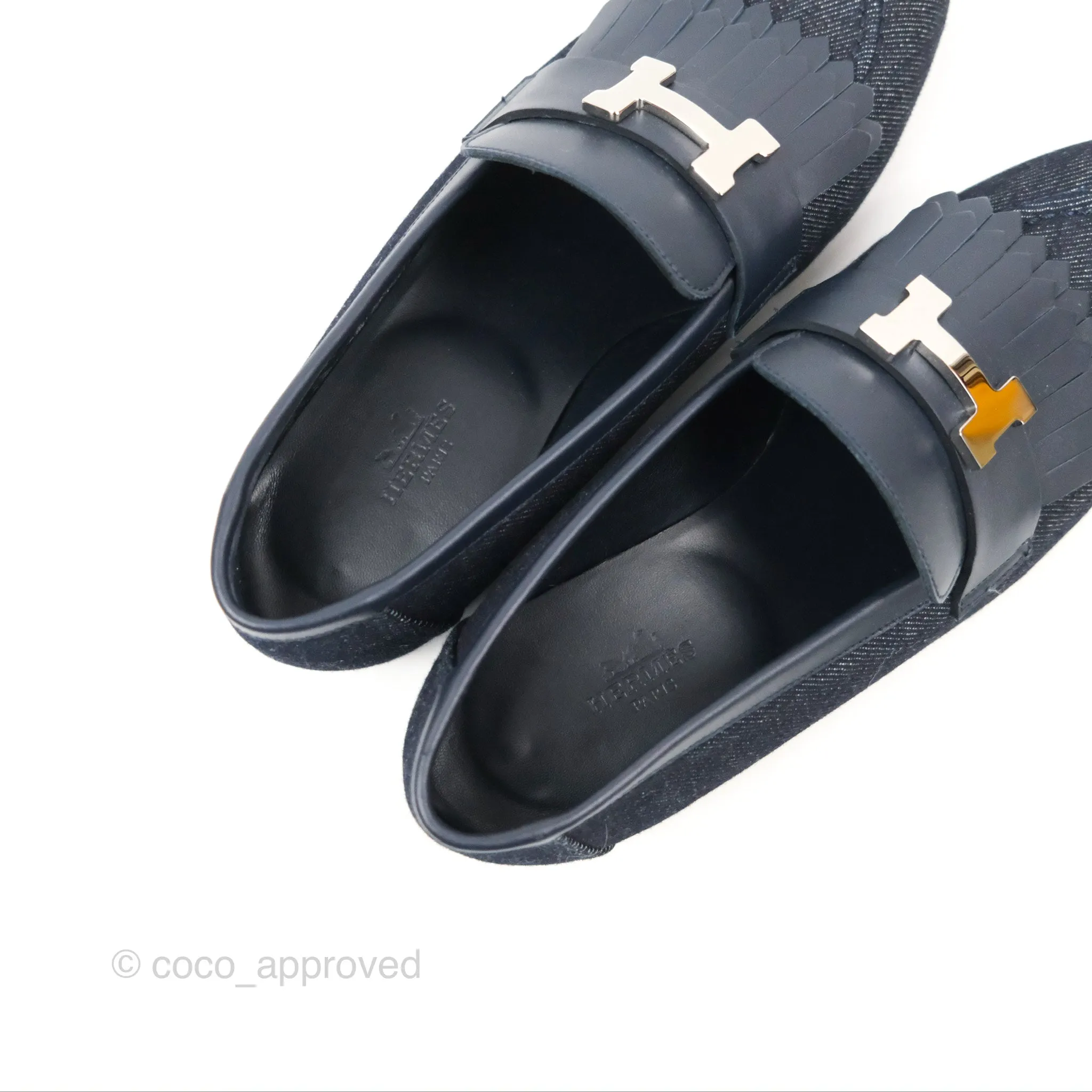 Hermès Royal Loafers Bleu Brut / Marine Denim Calfskin 37
