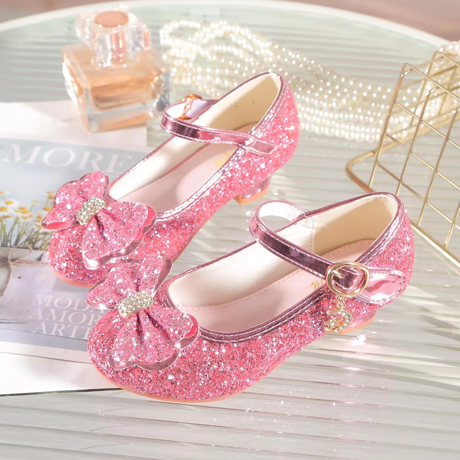 High Heels for Kids Princess Shoes Flats Wedding Party for Girls Toddler Little Kid
