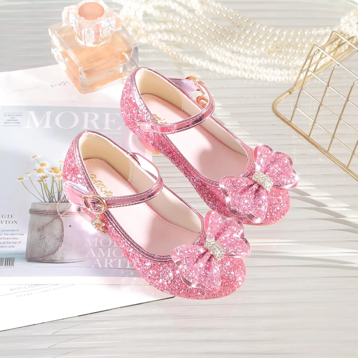 High Heels for Kids Princess Shoes Flats Wedding Party for Girls Toddler Little Kid