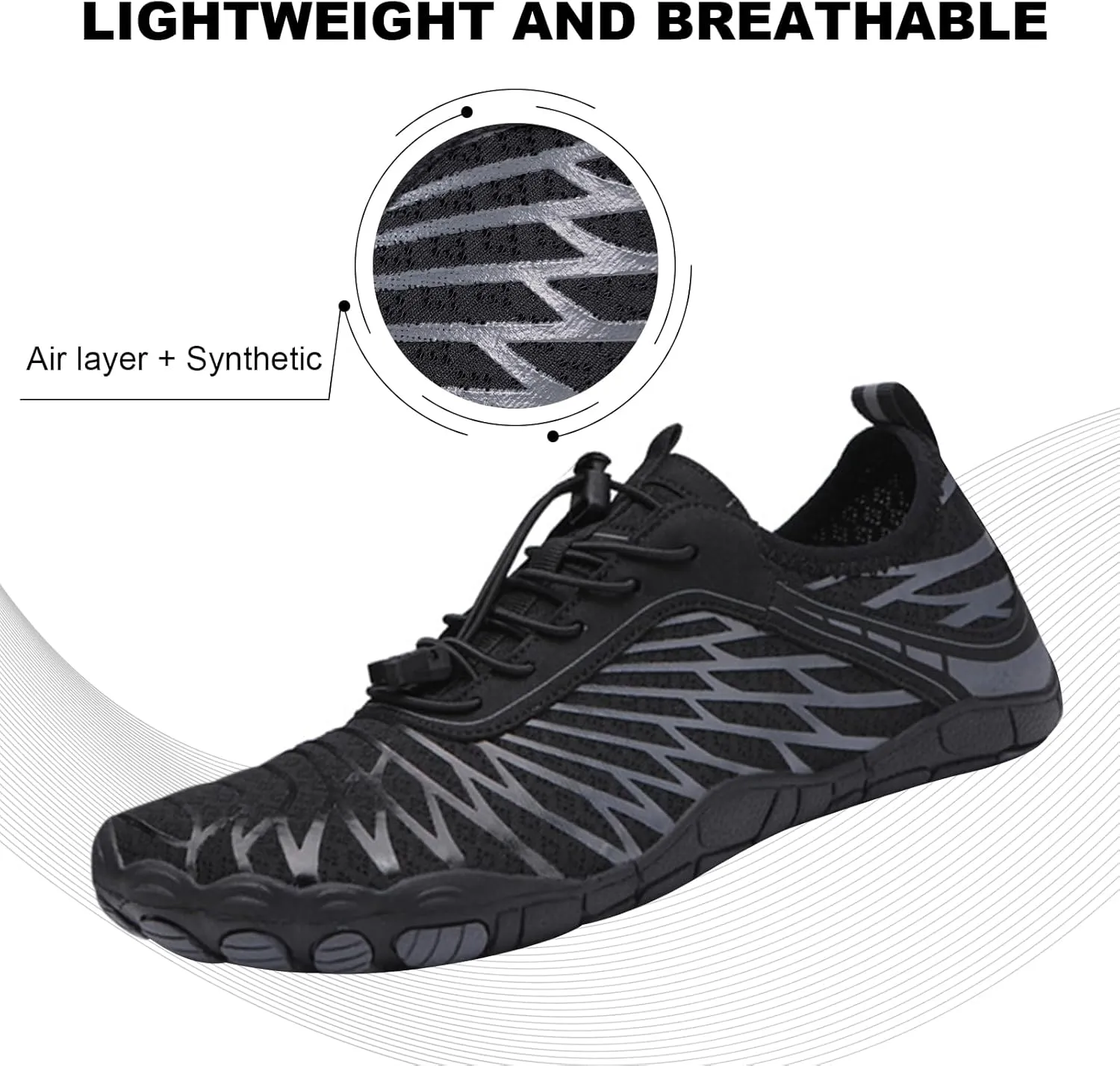 Hike Barefoot Shoes Womens Mens Water Shoes, Hiking Footwear Healthy Barefoot Shoes Women Men, Wide Toe Box Non-Slip Outdoor Sports Zero Drop Shoes