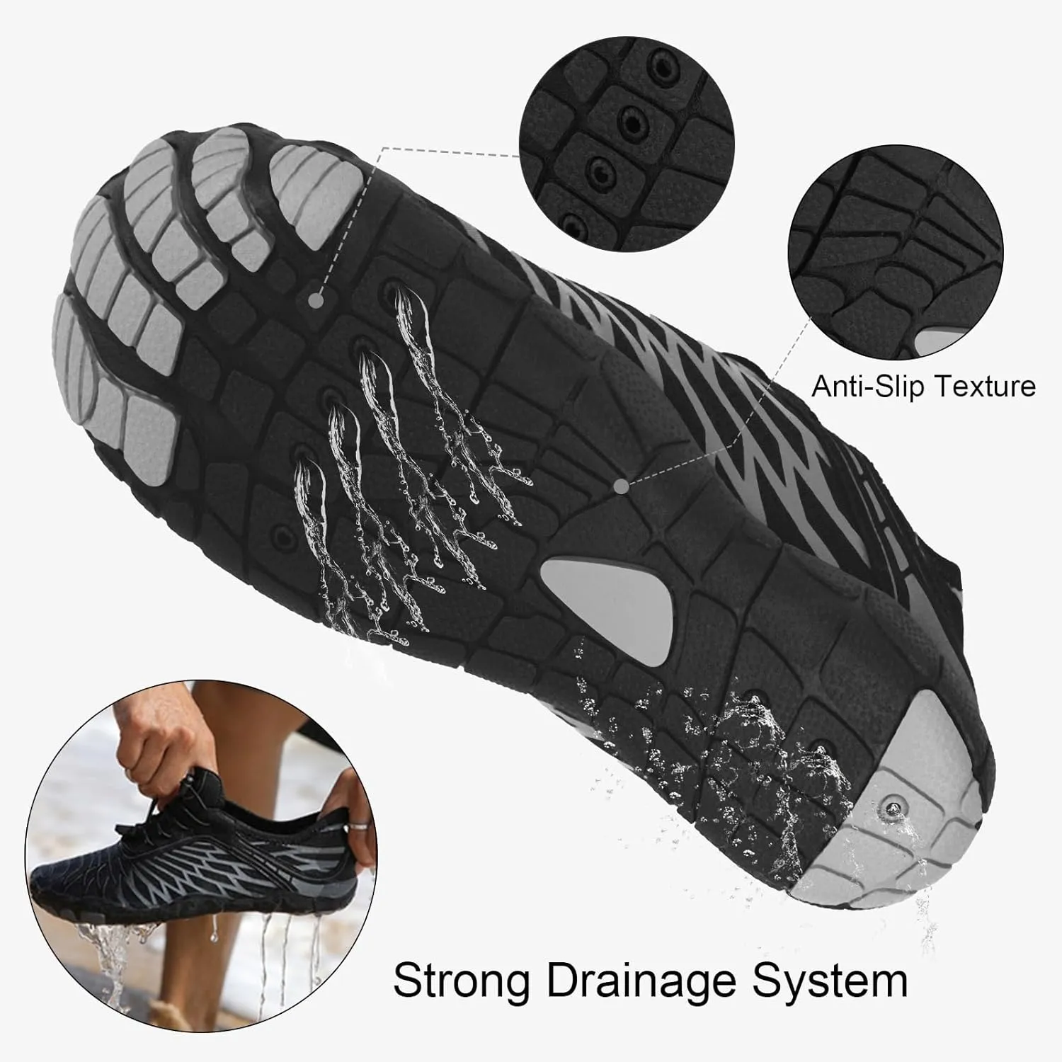 Hike Barefoot Shoes Womens Mens Water Shoes, Hiking Footwear Healthy Barefoot Shoes Women Men, Wide Toe Box Non-Slip Outdoor Sports Zero Drop Shoes