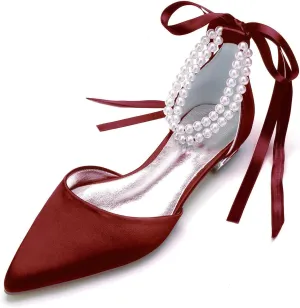 Hyinlays Women's Flats Pointed Toe Party Dress Shoes Flats for Women Flat Comfortable Dressy Pumps