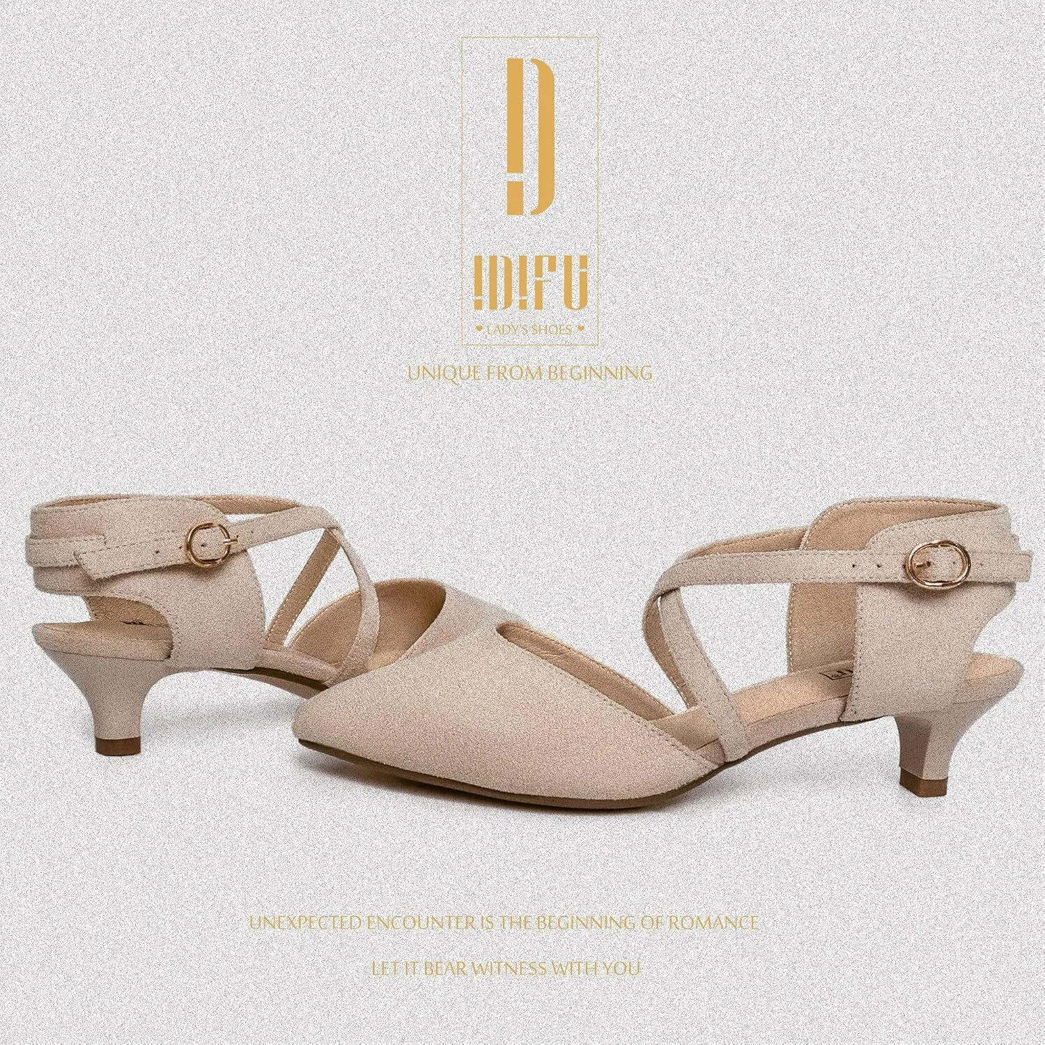 IDIFU Women's Sequins Wedding Kitten Small Heel Shoes Ankle Strap Bridal Bride Dance Dress Shoes - Silver Gold Black