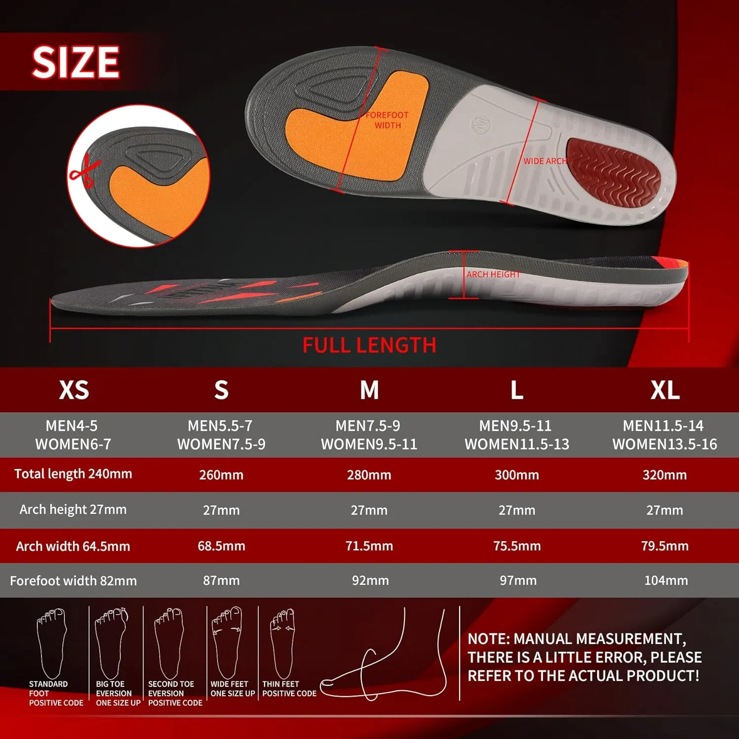 iFitna Sport Insoles for Men Women Active Walking Running Training Athletic Inserts Relieve Heel Pain Shock Absorption Elasticity Force Comfortable Insole