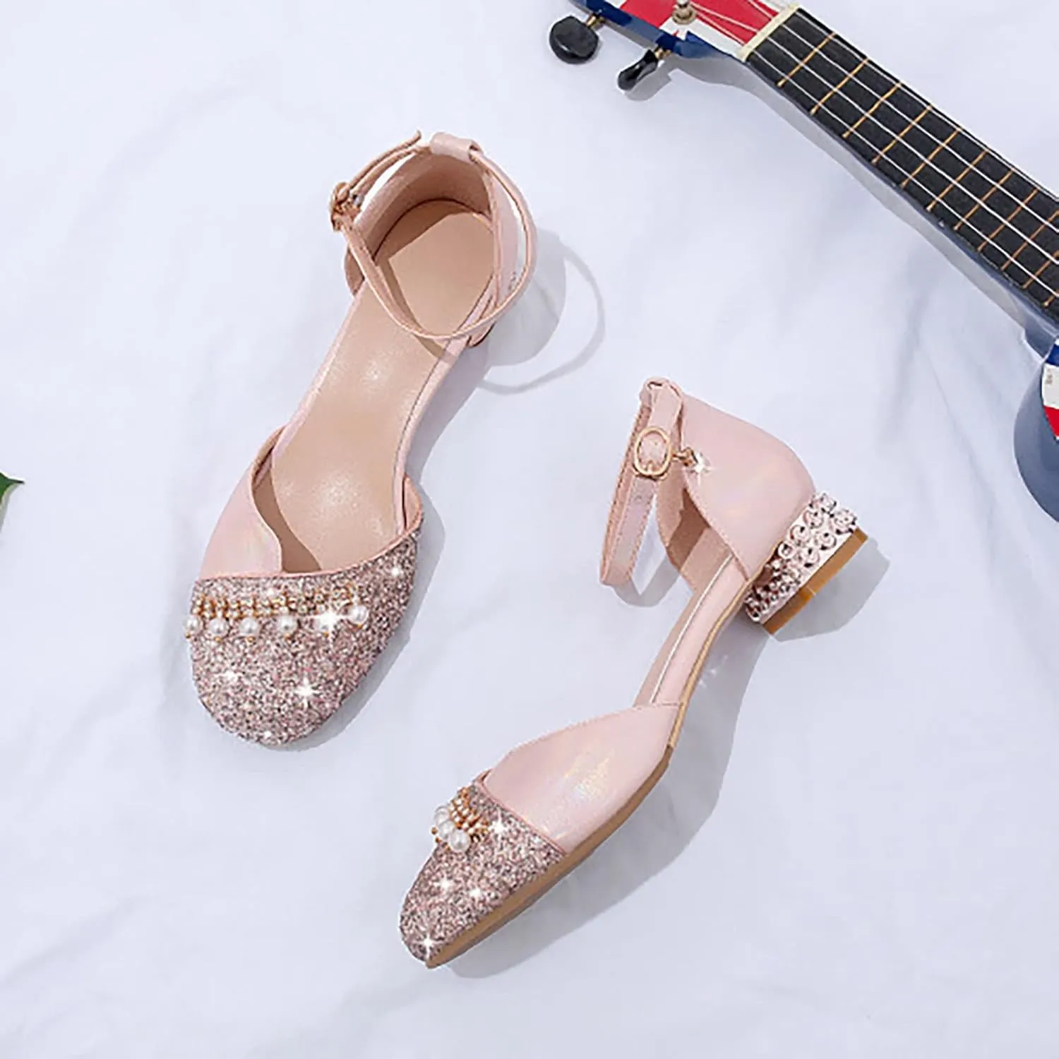 Infant Baby Girls Mary Jane Flats Bow Non-slip Moccasins Rubber Sole Mary Jane Crib Shoes Baptism Dress Shoes