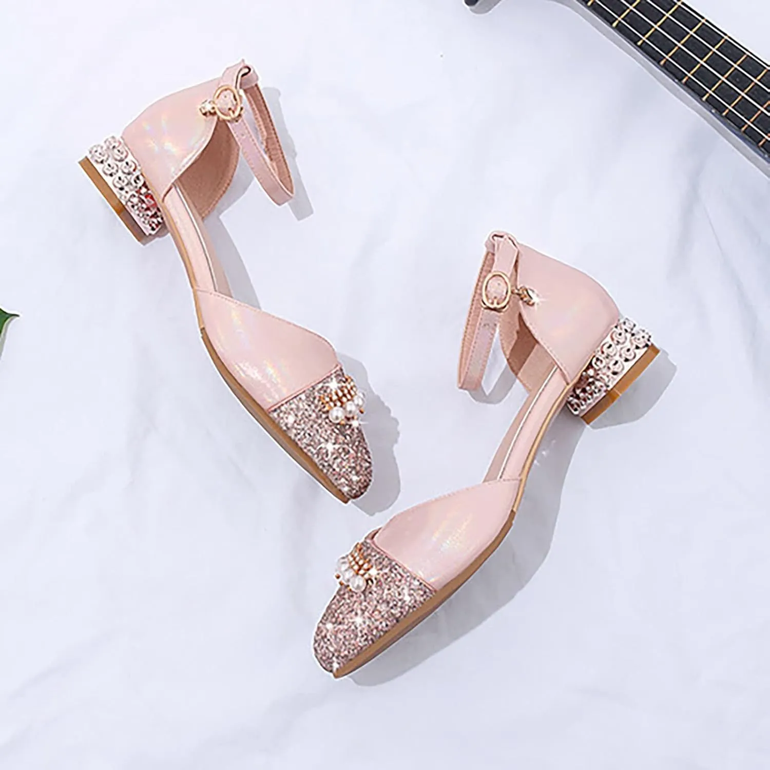Infant Baby Girls Mary Jane Flats Bow Non-slip Moccasins Rubber Sole Mary Jane Crib Shoes Baptism Dress Shoes