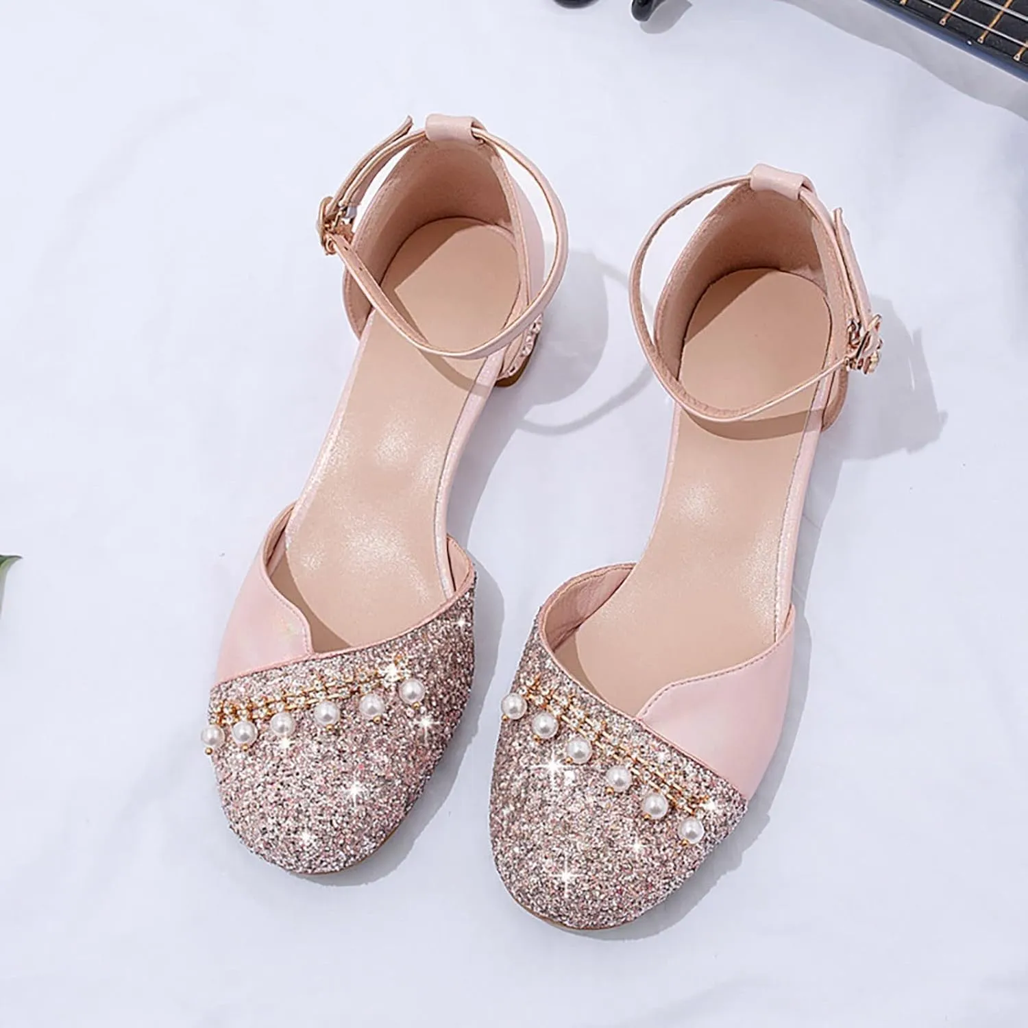 Infant Baby Girls Mary Jane Flats Bow Non-slip Moccasins Rubber Sole Mary Jane Crib Shoes Baptism Dress Shoes