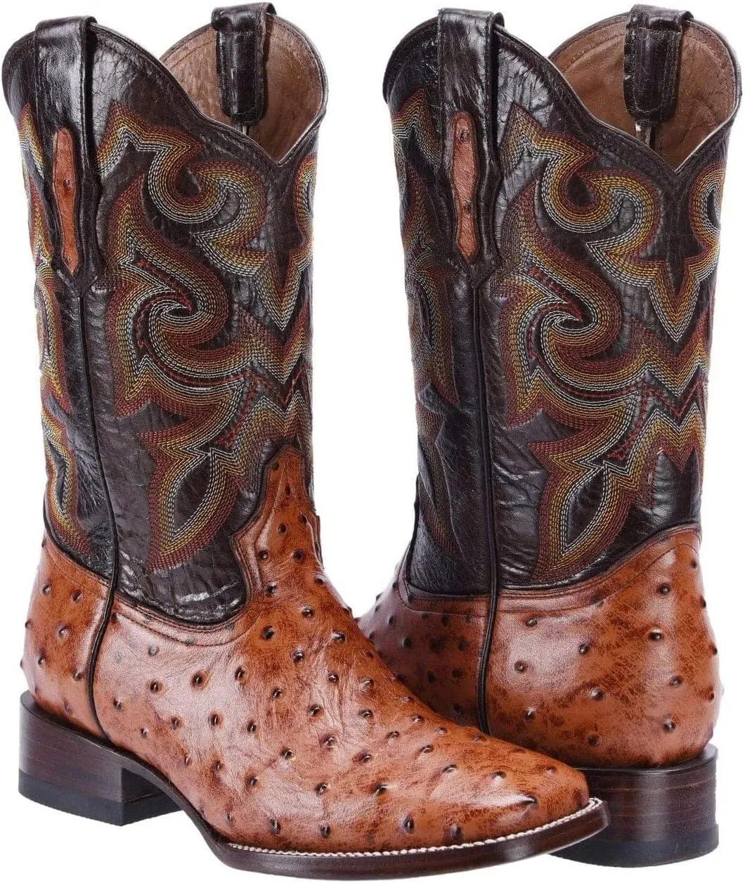 Joe Boots Western Boots For Men Ostrich Print Leather 701