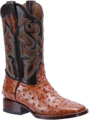 Joe Boots Western Boots For Men Ostrich Print Leather 701