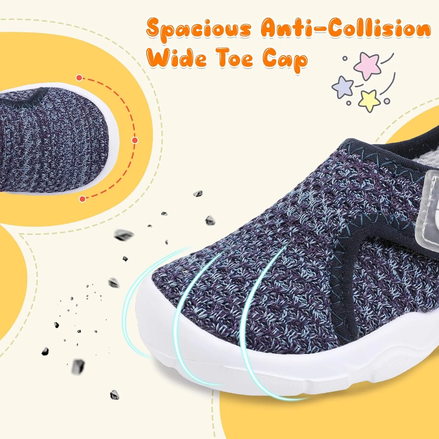 JOINFREE Toddler Boys Girls Barefoot Shoes Breathable Kids Sneakers Lightweight Walking Shoes Slip On Tennie Shoes Wide School Shoes