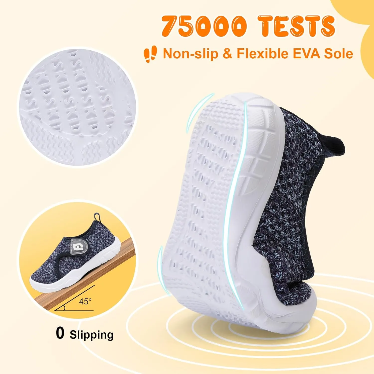 JOINFREE Toddler Boys Girls Barefoot Shoes Breathable Kids Sneakers Lightweight Walking Shoes Slip On Tennie Shoes Wide School Shoes