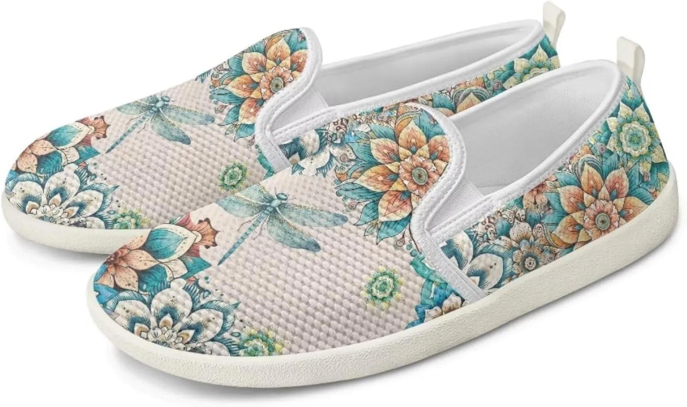 JoyLamoria Shark Sneakers Causal Walking Shoes Women Slip on Mesh Shoes Comfort Low Top Trainer Tennis Shoe for Work Nurse Travel