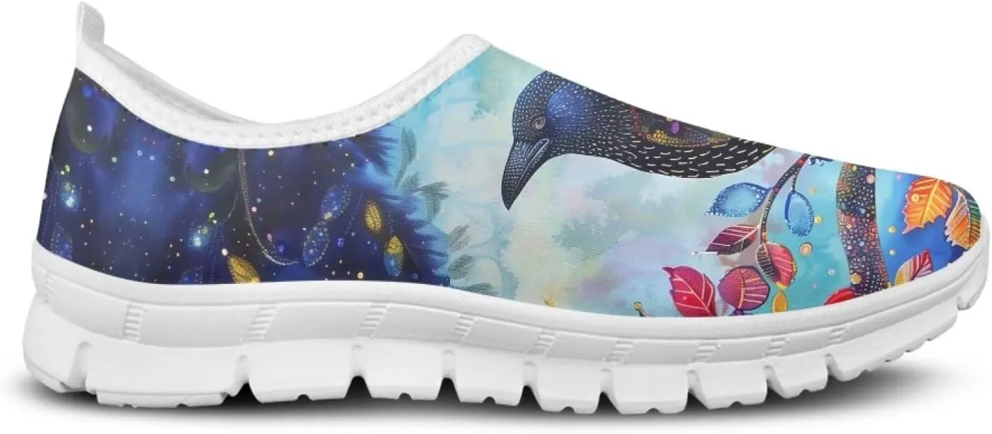 JoyLamoria Womens Floral Skull Print Low Top Lightweight Walking Shoes Girls Go Easy Travel Shoes Art Comfy Sneakers
