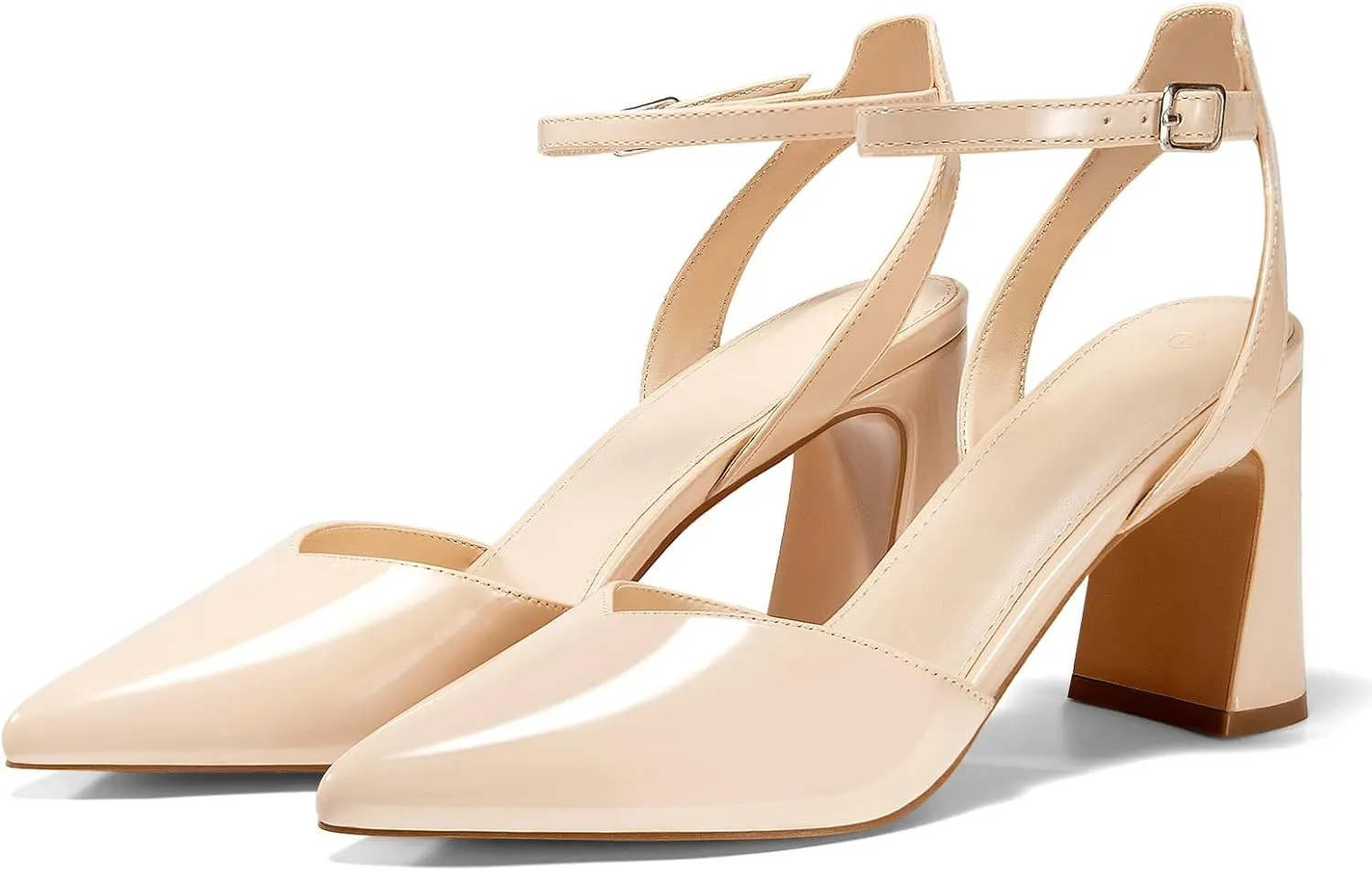 Juliet Holy Womens Closed Toe Heels Chunky Block Heel Ankle Strap Pumps Slingback Heeled Sandals