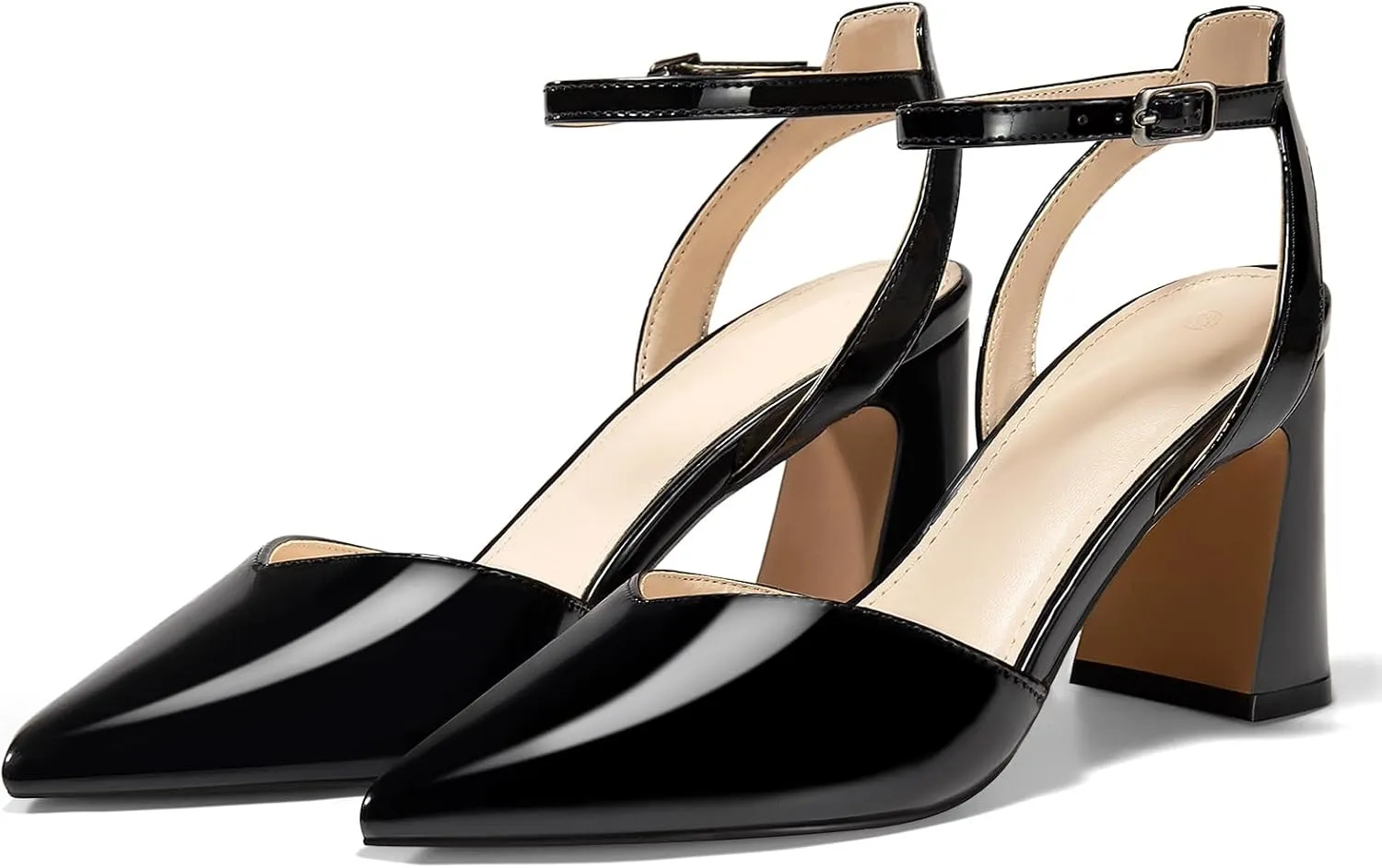 Juliet Holy Womens Closed Toe Heels Chunky Block Heel Ankle Strap Pumps Slingback Heeled Sandals