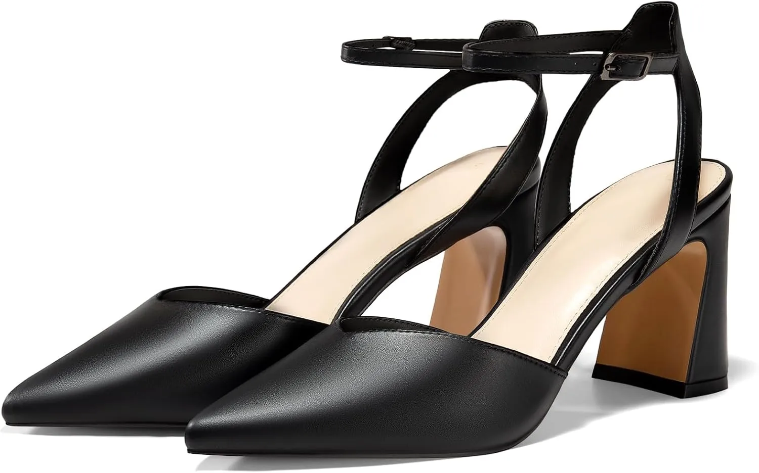 Juliet Holy Womens Closed Toe Heels Chunky Block Heel Ankle Strap Pumps Slingback Heeled Sandals