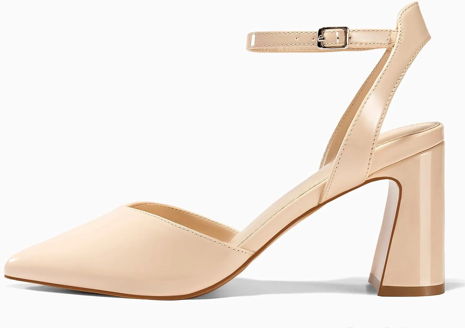 Juliet Holy Womens Closed Toe Heels Chunky Block Heel Ankle Strap Pumps Slingback Heeled Sandals