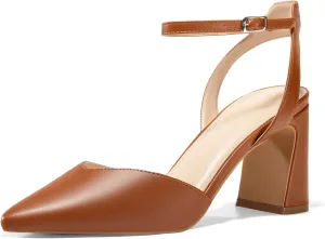 Juliet Holy Womens Closed Toe Heels Chunky Block Heel Ankle Strap Pumps Slingback Heeled Sandals