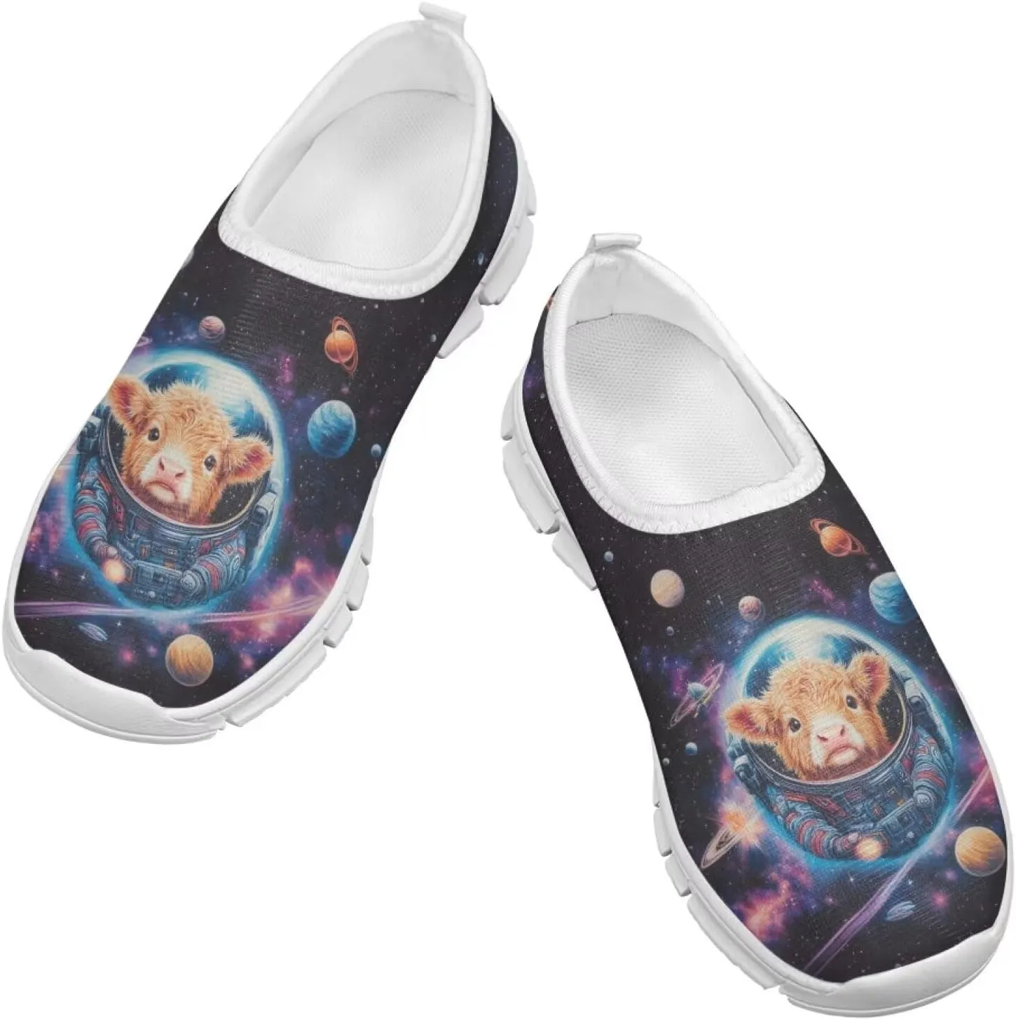 Kids Slip On Shoes Boys Sneakers Gym Shoes Space Themed Tennis Shoes