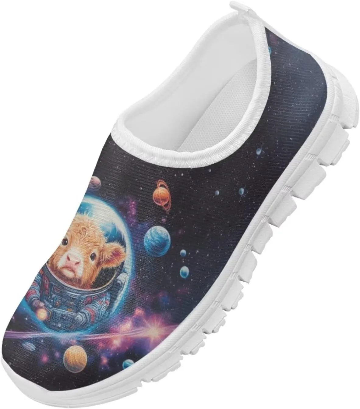 Kids Slip On Shoes Boys Sneakers Gym Shoes Space Themed Tennis Shoes