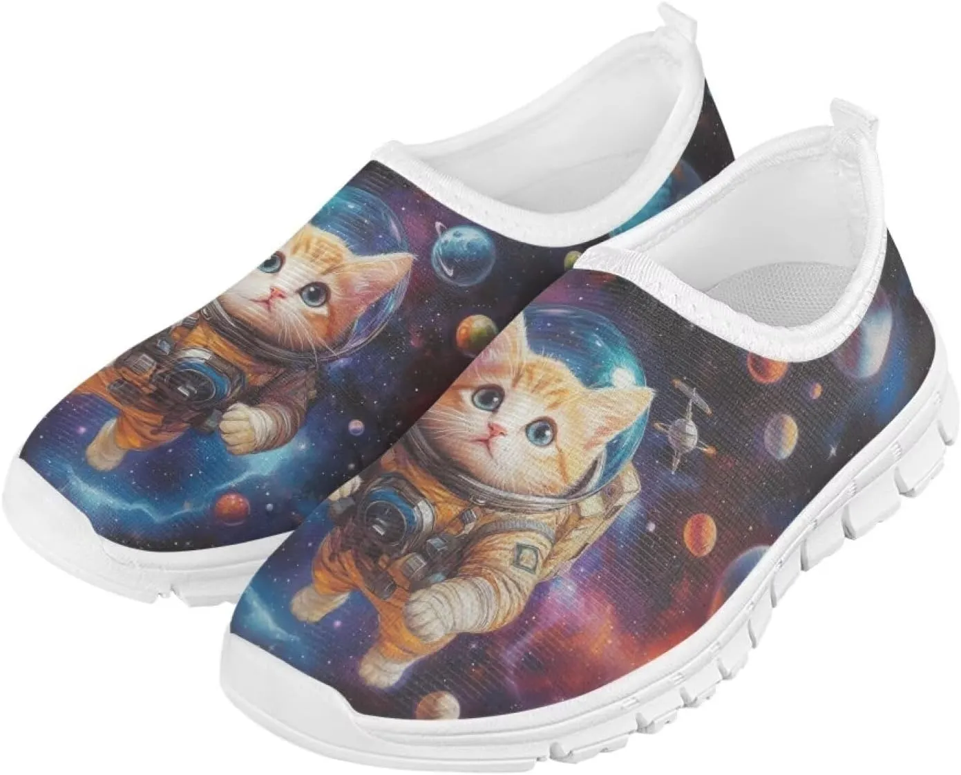 Kids Slip On Shoes Boys Sneakers Gym Shoes Space Themed Tennis Shoes