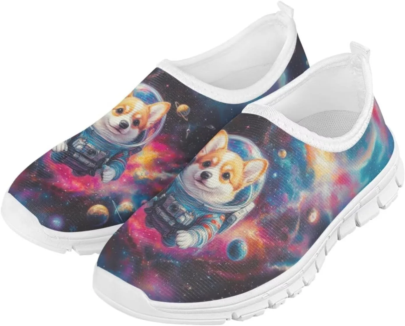 Kids Slip On Shoes Boys Sneakers Gym Shoes Space Themed Tennis Shoes