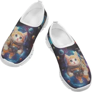 Kids Slip On Shoes Boys Sneakers Gym Shoes Space Themed Tennis Shoes