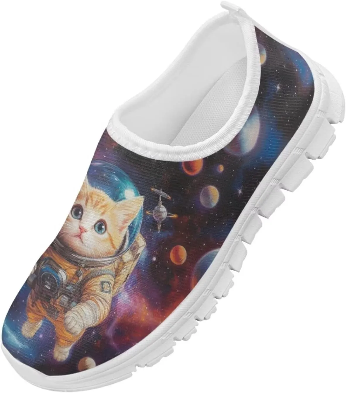 Kids Slip On Shoes Boys Sneakers Gym Shoes Space Themed Tennis Shoes