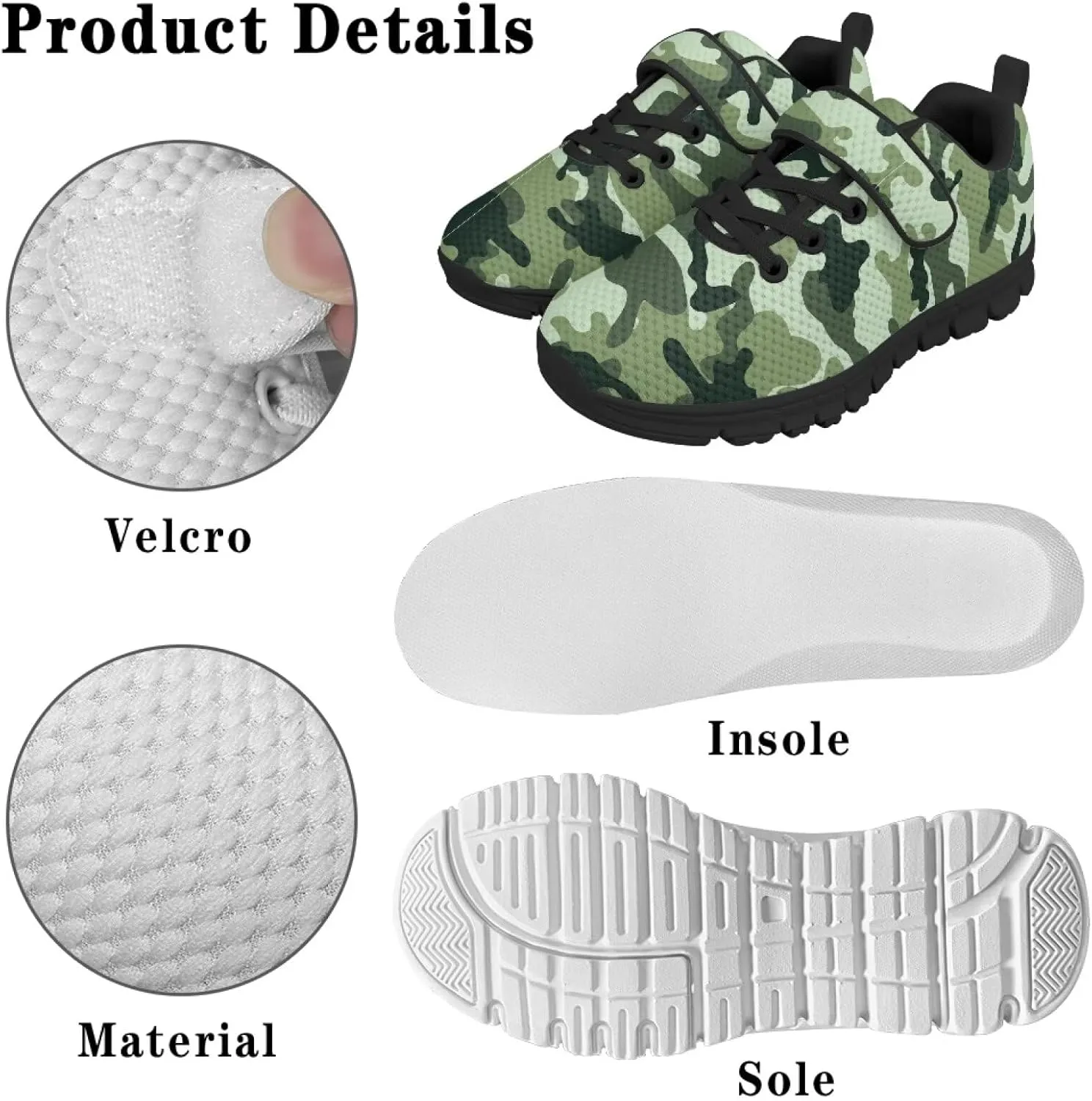 Kids Strap Sneakers Non-Slip School Loafers Shoes Sports Running Walking Shoes Casual Wide Barefoot Shoes