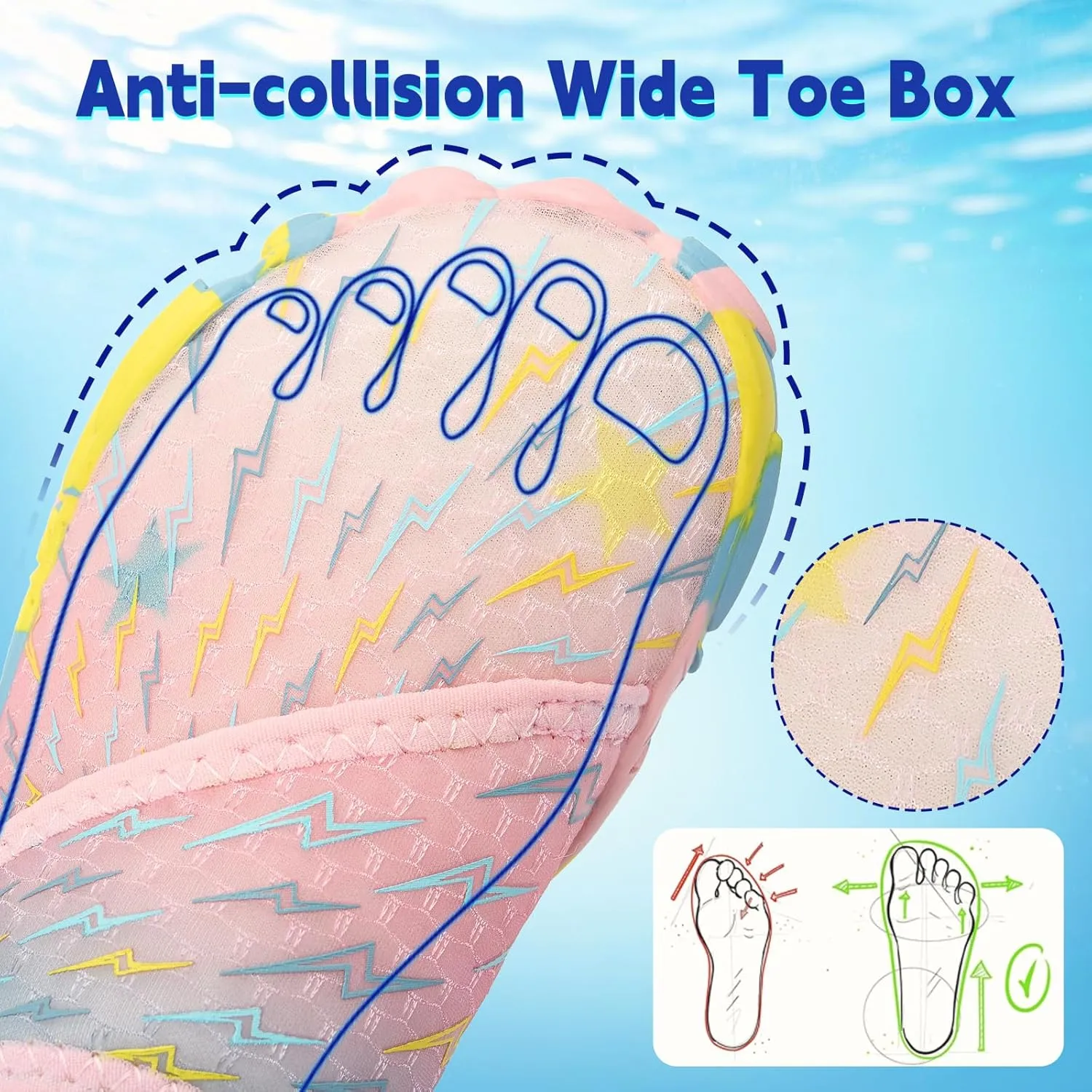 Kids Water Shoes Boys Girls - Wide Toe Box Quick Dry Barefoot Shoes Breathable Non Slip Aqua Athletic Sneakers for Swim Beach Pool Kayak Hiking Sand Walking Travel Essentials (Little Kid/Big Kid)