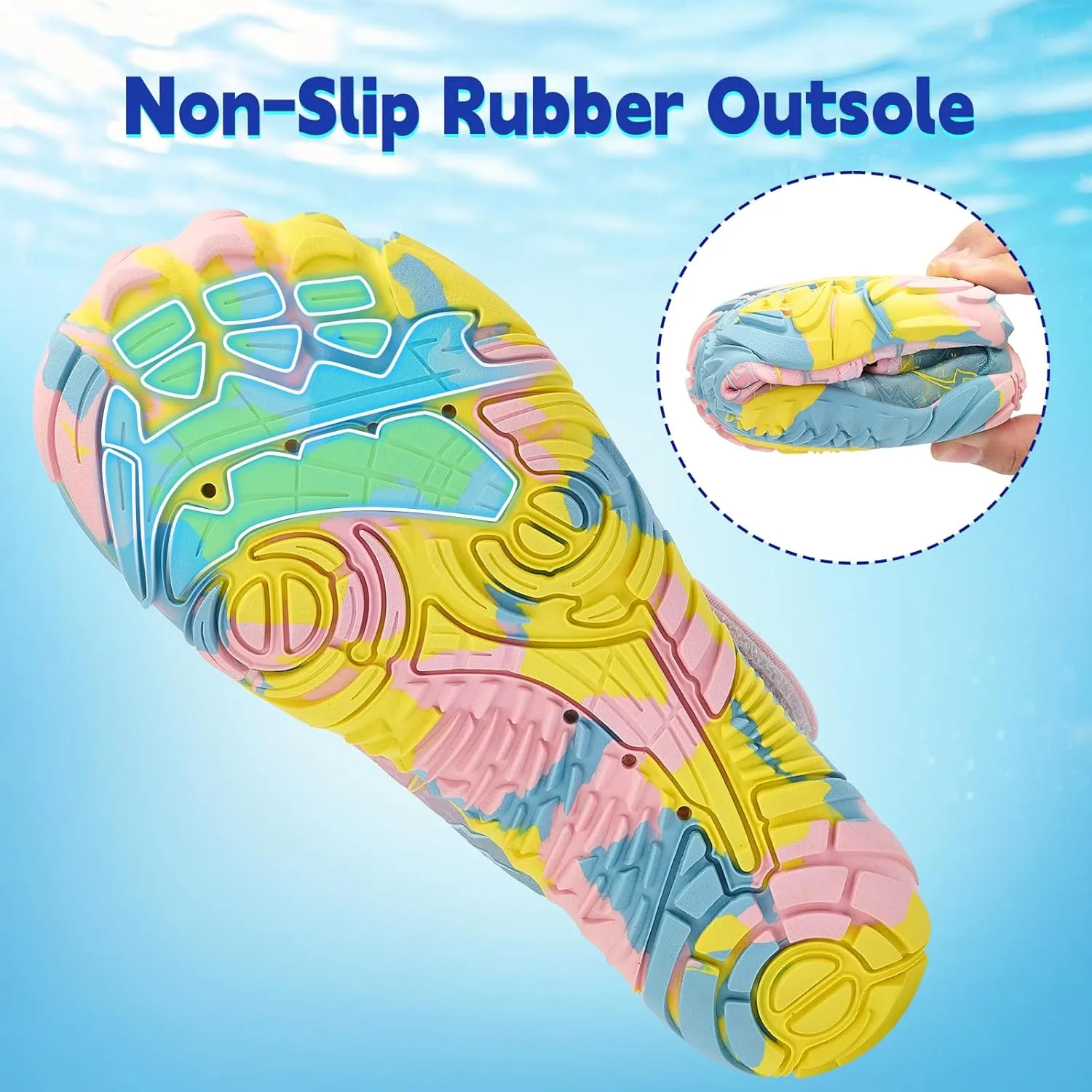 Kids Water Shoes Boys Girls - Wide Toe Box Quick Dry Barefoot Shoes Breathable Non Slip Aqua Athletic Sneakers for Swim Beach Pool Kayak Hiking Sand Walking Travel Essentials (Little Kid/Big Kid)