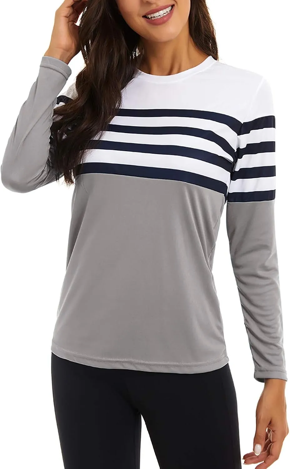 KINGFEN Women's UPF 50  Sun Protection Quick Dry Shirts Hiking Long Sleeve Tops