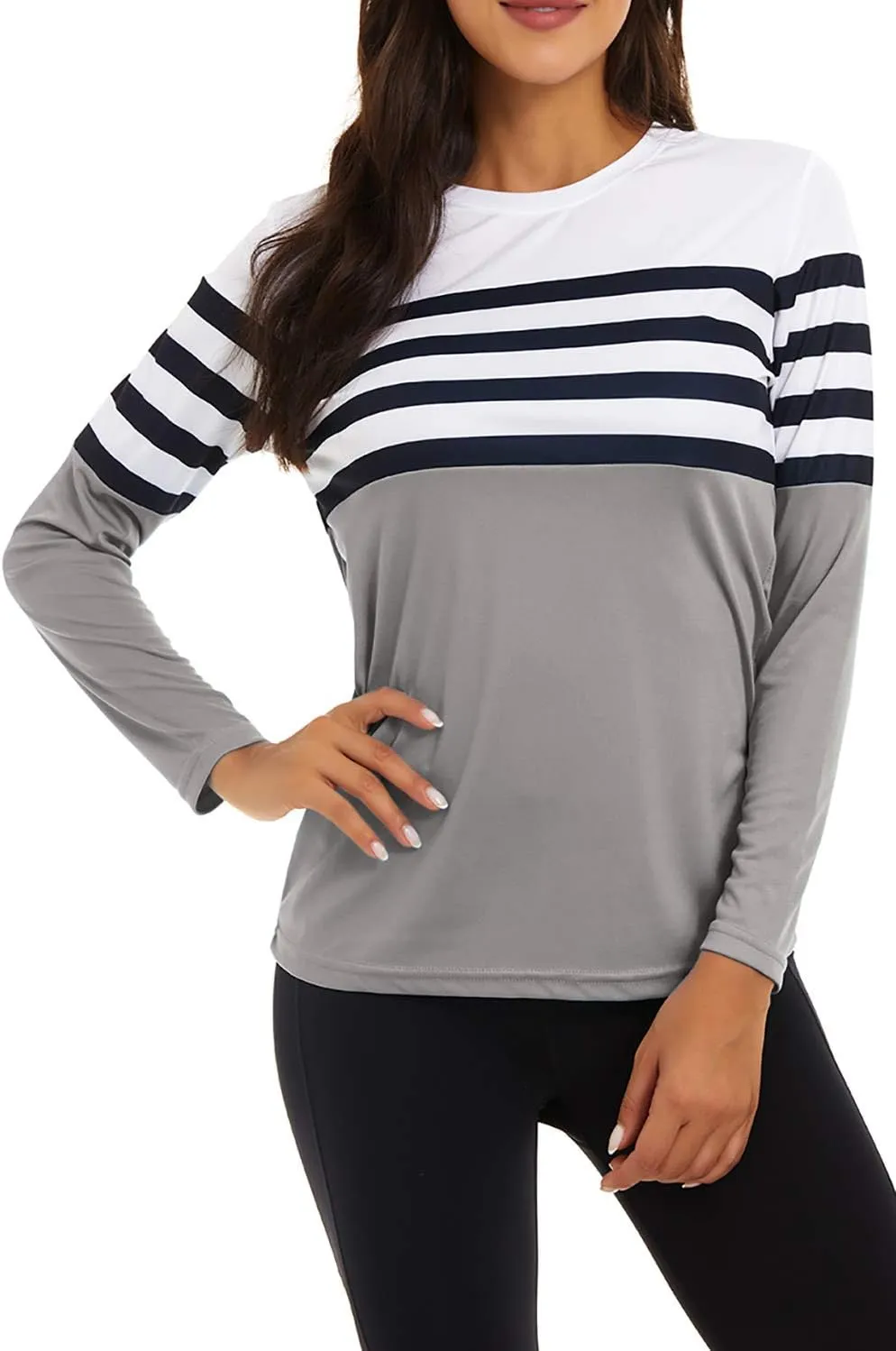 KINGFEN Women's UPF 50  Sun Protection Quick Dry Shirts Hiking Long Sleeve Tops