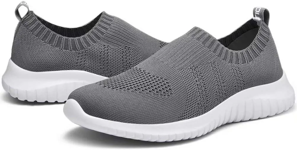konhill Men's Athletic Walking Shoes - Lightweight Casual Knit Slip on Sneakers
