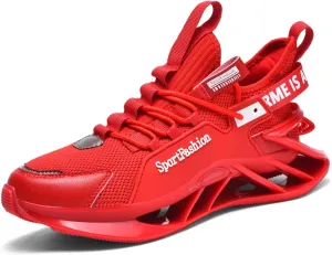 Large Size Fashionable Men's Blade Running and Tennis Workout Sneakers Offer Shock Absorption Comfort and Show Trendy Style (red,9.5)