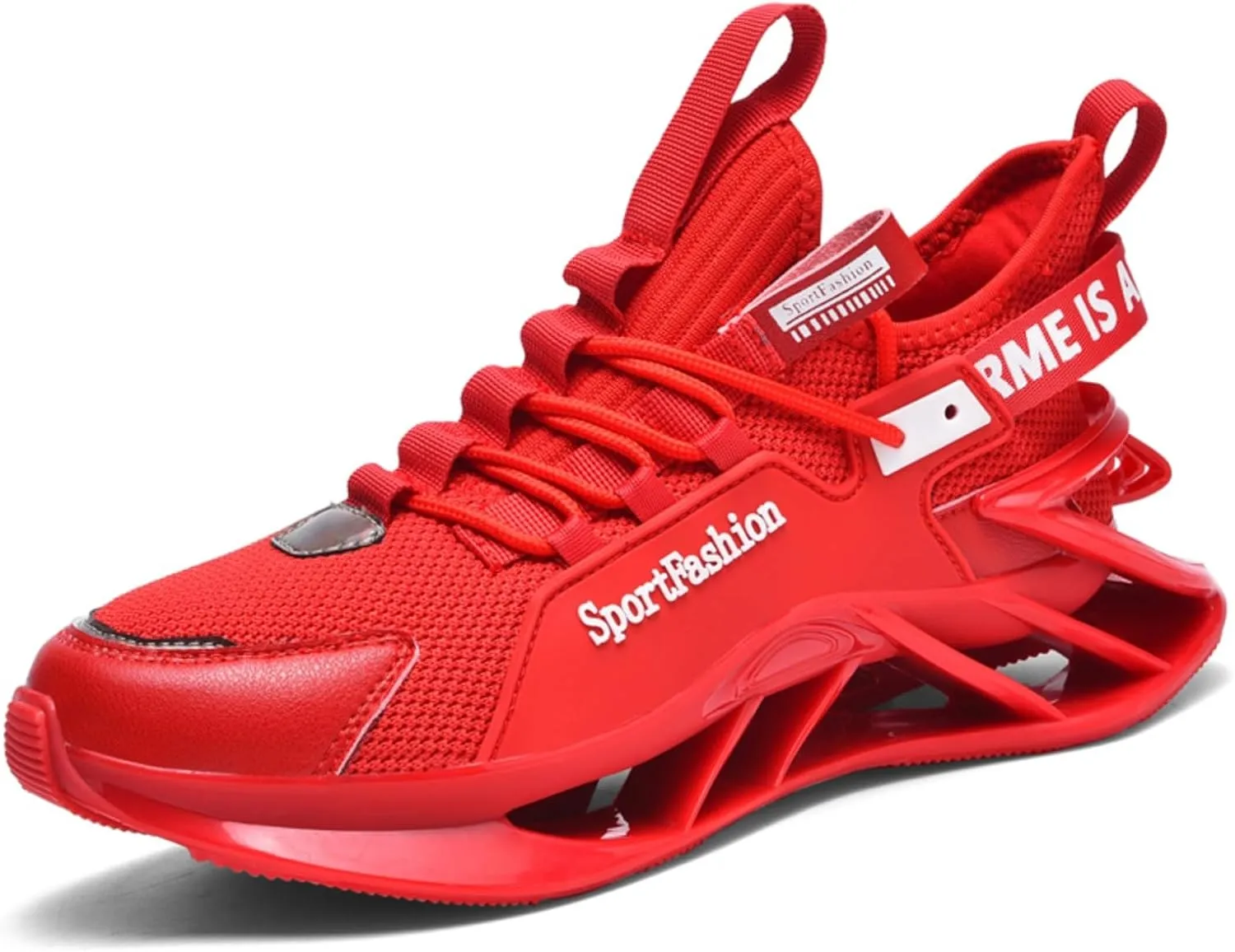 Large Size Fashionable Men's Blade Running and Tennis Workout Sneakers Offer Shock Absorption Comfort and Show Trendy Style (red,9.5)
