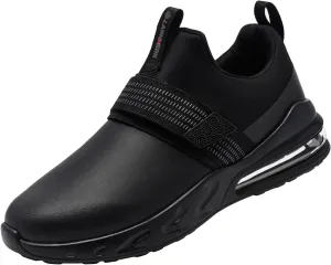 LARNMERN Wide Women Non Slip Work Shoes Food Service Kitchen Chef Waterproof Shoe Restaurant Slip on Sneakers Fashion Air Cushion Working Footwear Black 7.5W