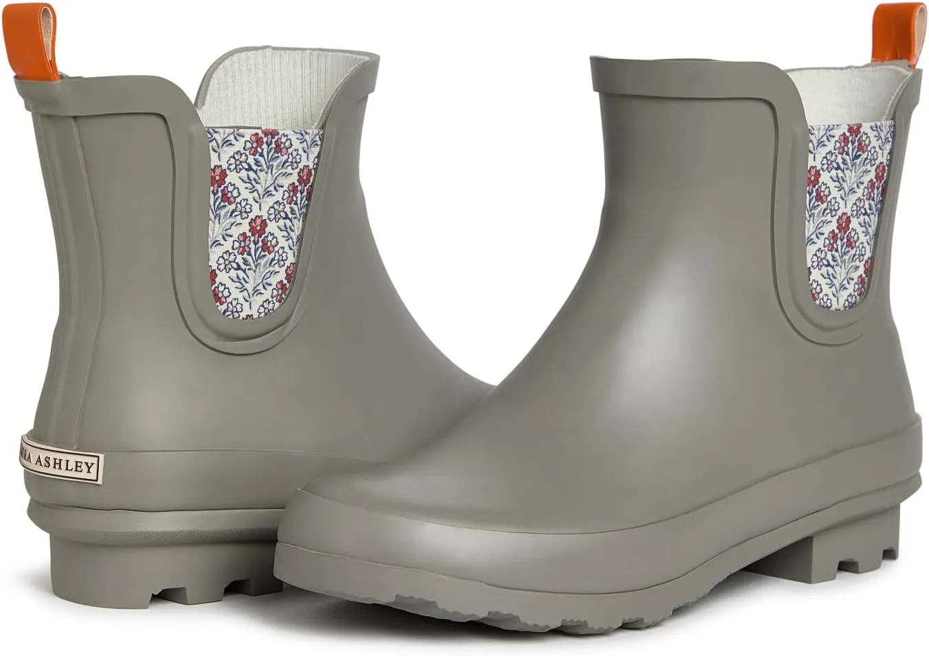 Laura Ashley Ladies ELASTIC Mid Cut Ankle Height Rubber Rain Boots