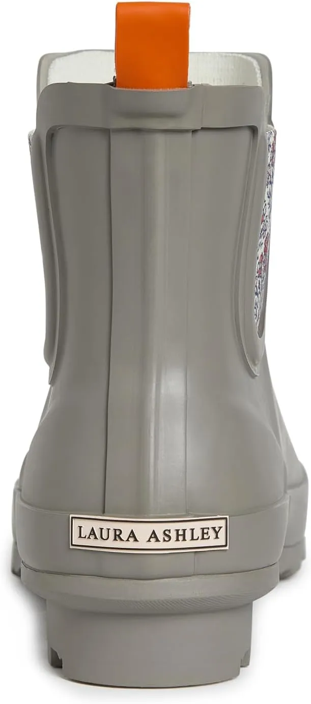Laura Ashley Ladies ELASTIC Mid Cut Ankle Height Rubber Rain Boots