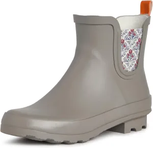 Laura Ashley Ladies ELASTIC Mid Cut Ankle Height Rubber Rain Boots
