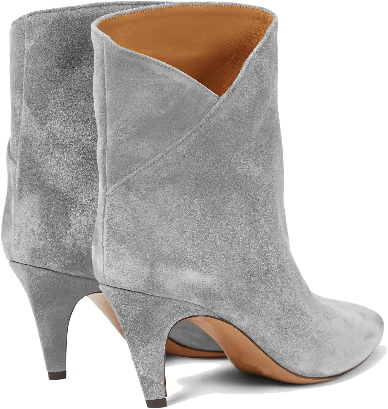 LEHOOR Women Kitten Heel Ankle Boots Wide Calf Pointed Toe Slouchy Western Cowgirl Boots Pull On Low Heel Dress Combat Booties Low Cut Ladies Dressy Casual Comfortable Winter Fall Shoes 4-11 M US