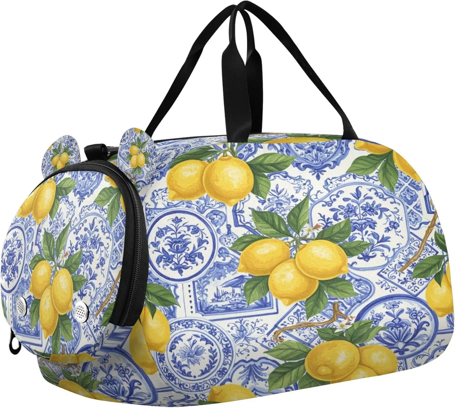 Lemon Youth Sports & Travel Duffle Bag with Shoe Compartment,Waterproof Gym Bag for Girls and Boys (Overnight Essentials Organizer)