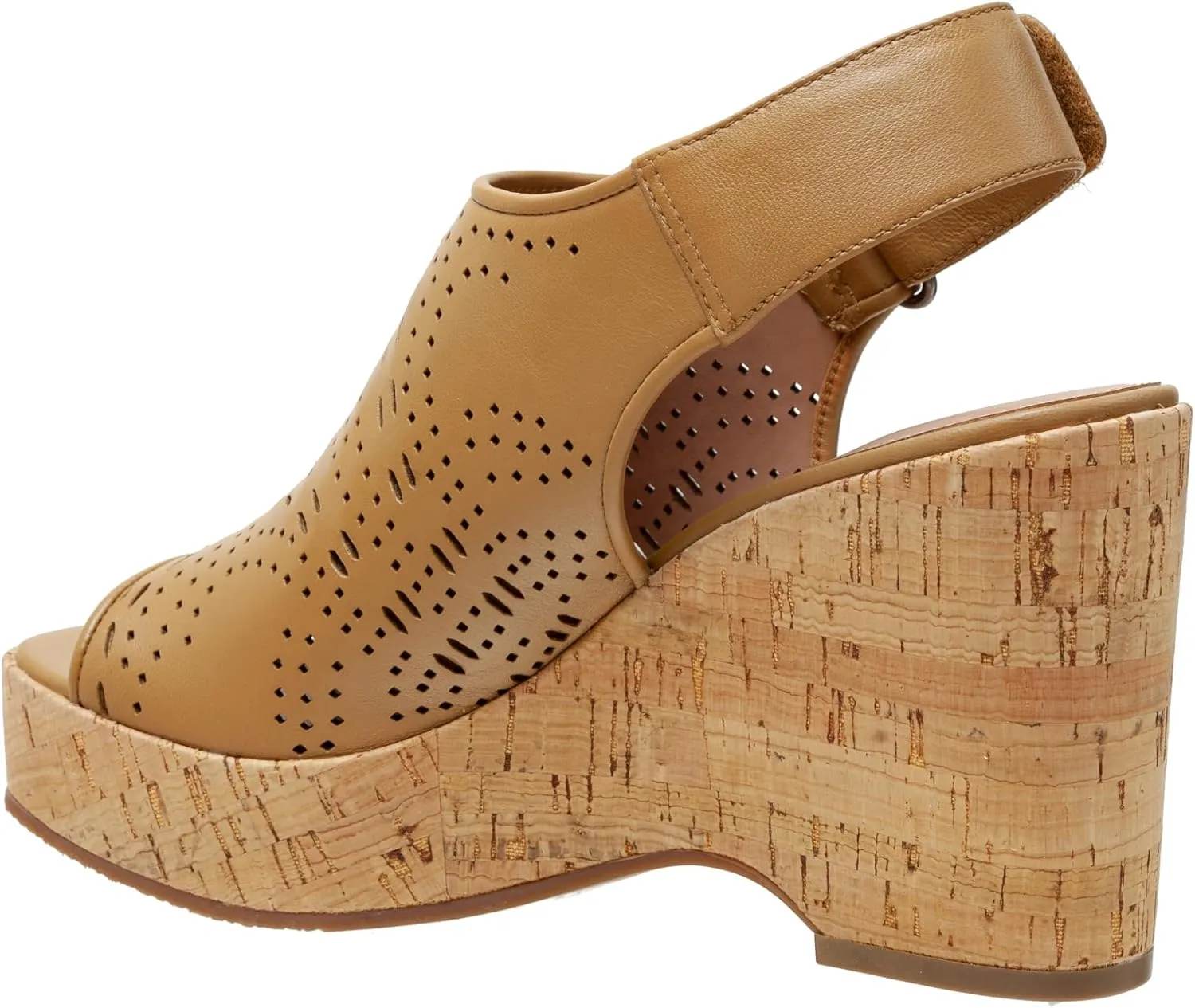Linea Paolo - VIVIANA - Womens Laser Cut Leather Cork Platform Sandals