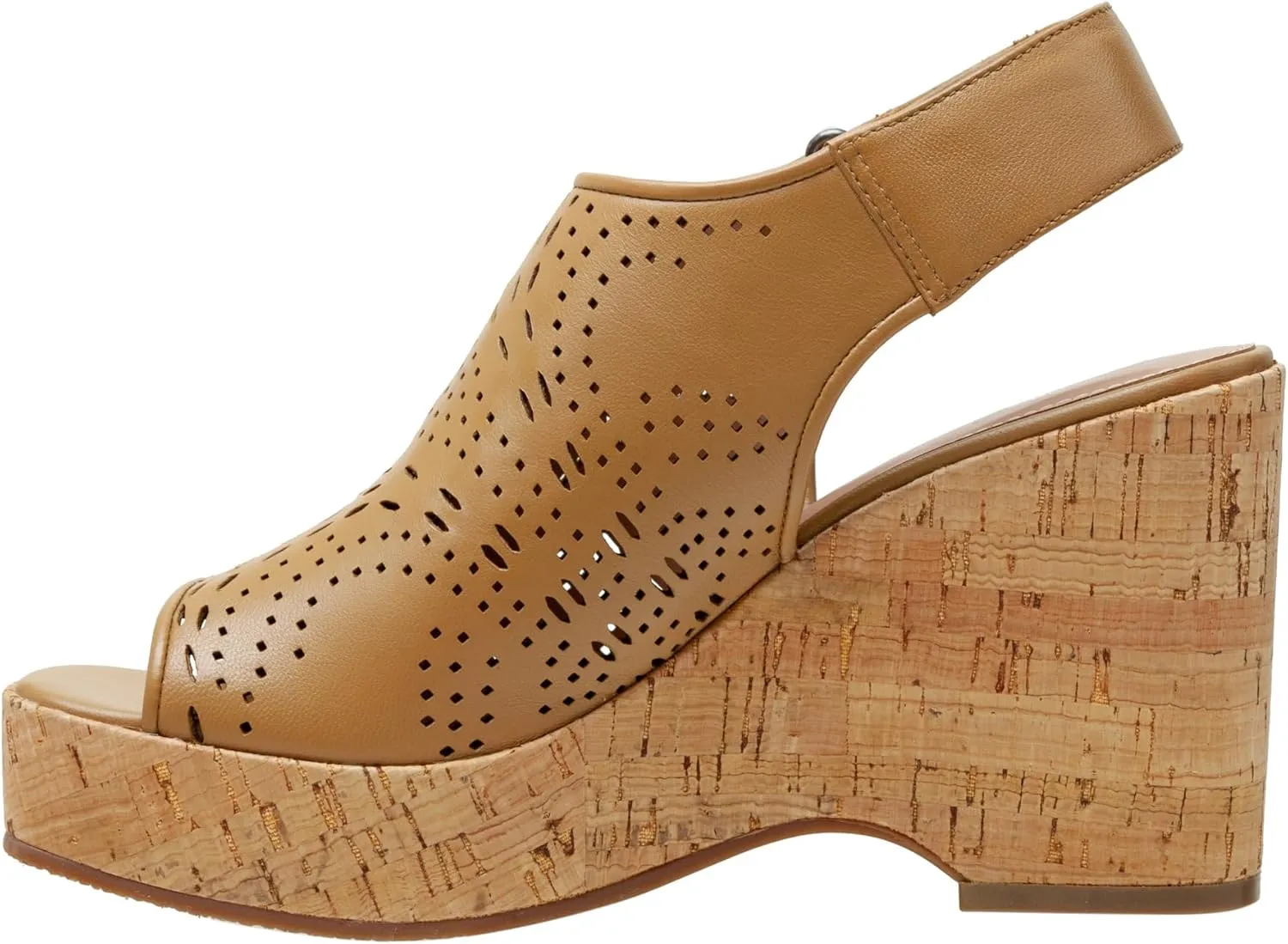 Linea Paolo - VIVIANA - Womens Laser Cut Leather Cork Platform Sandals