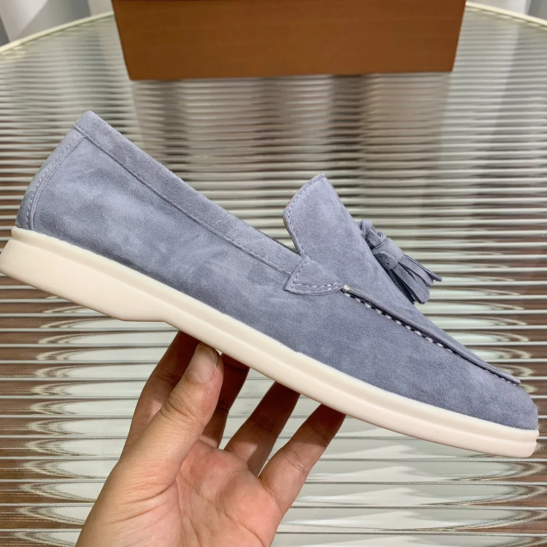 lp dot sole walk loafer slate grey suede