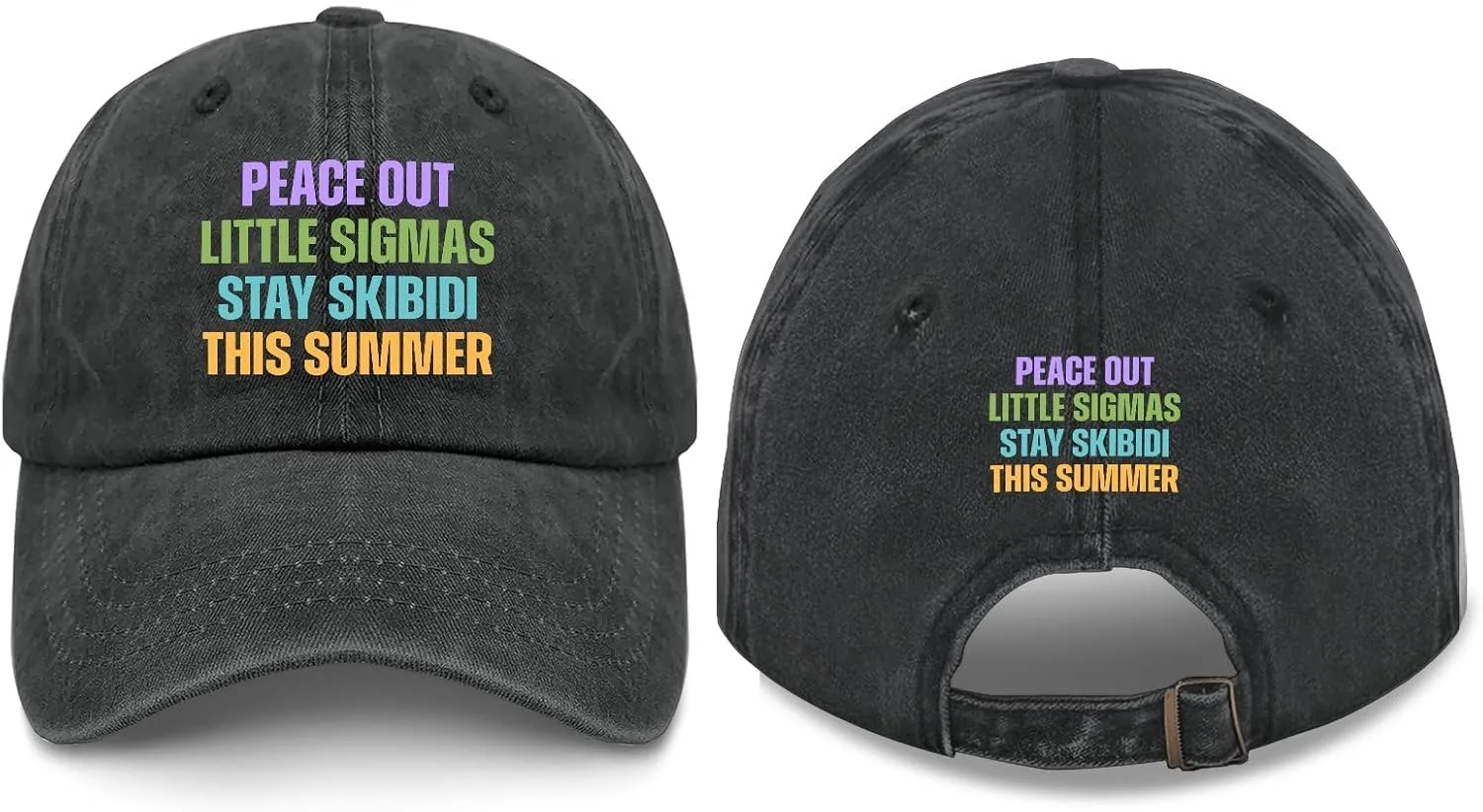 Made in US Peace Out Little Sigmas Stay Skibidi Summer Hat for Mens Baseball Caps Soft Washed Dad