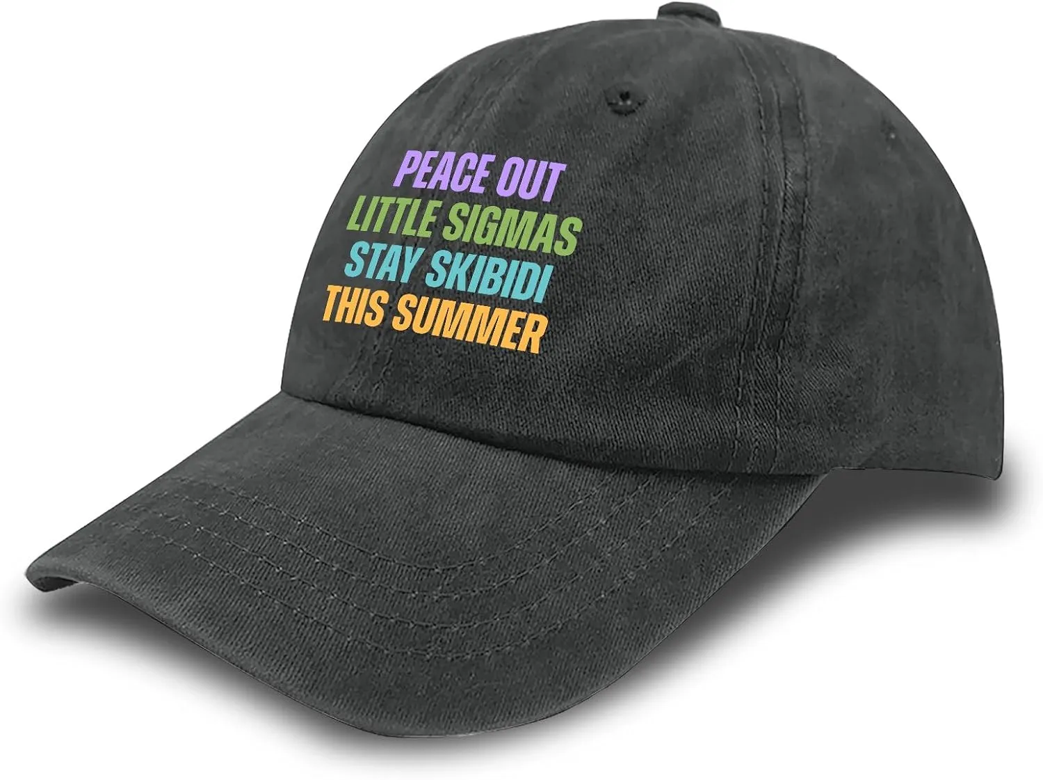Made in US Peace Out Little Sigmas Stay Skibidi Summer Hat for Mens Baseball Caps Soft Washed Dad