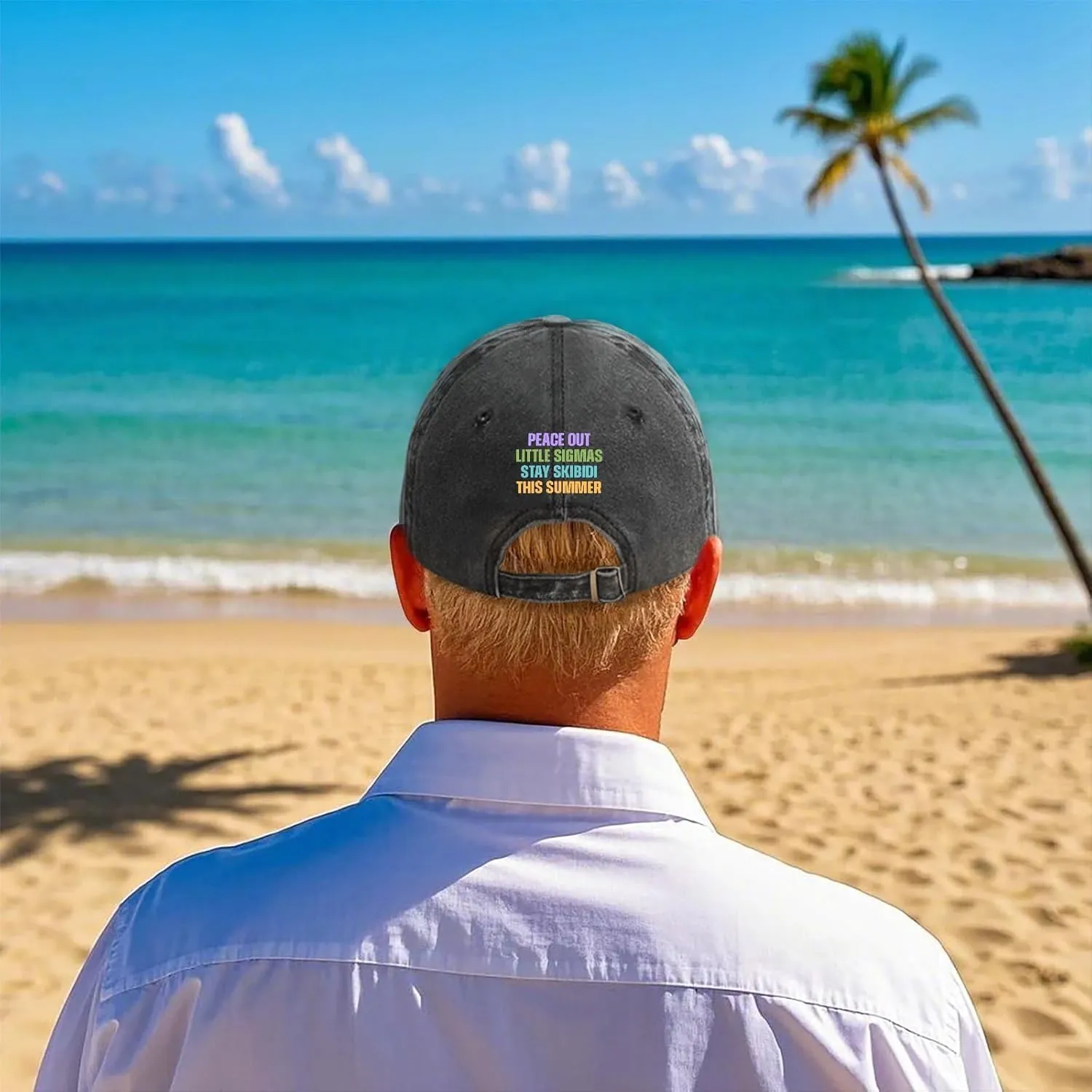 Made in US Peace Out Little Sigmas Stay Skibidi Summer Hat for Mens Baseball Caps Soft Washed Dad